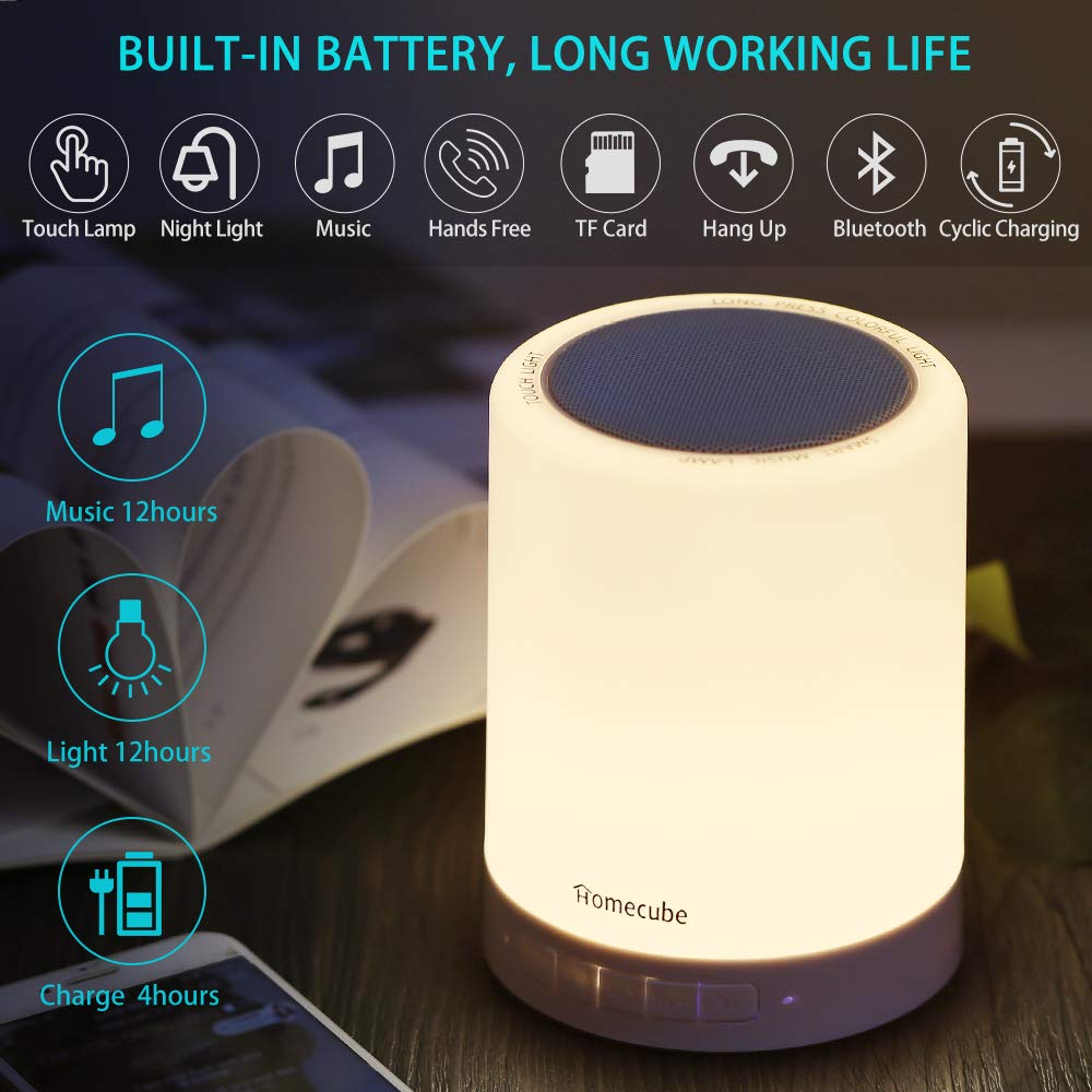 Homecube Bedside Lamp with Bluetooth Speaker