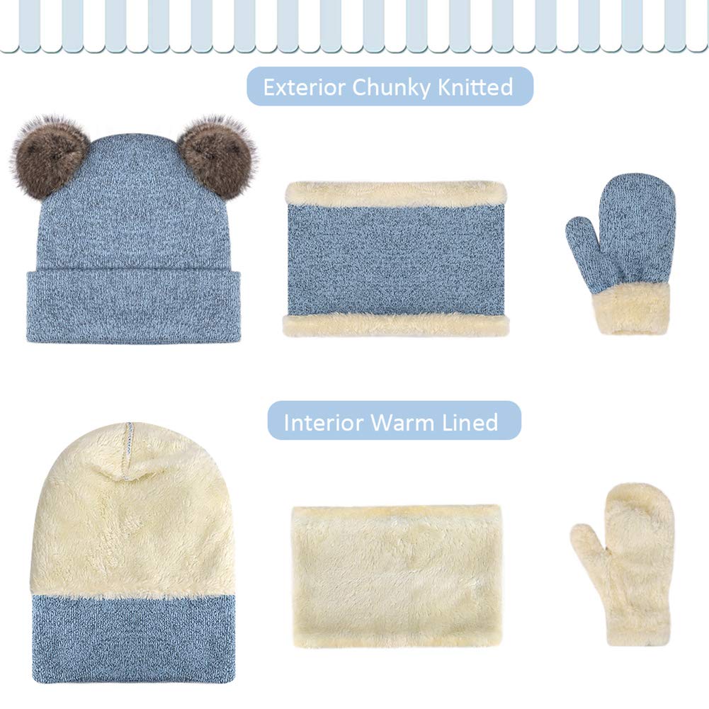 Toddler Kids Warm Winter Hats & Gloves