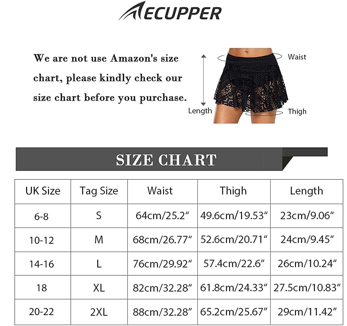 ECUPPER Womens Swim Skirts