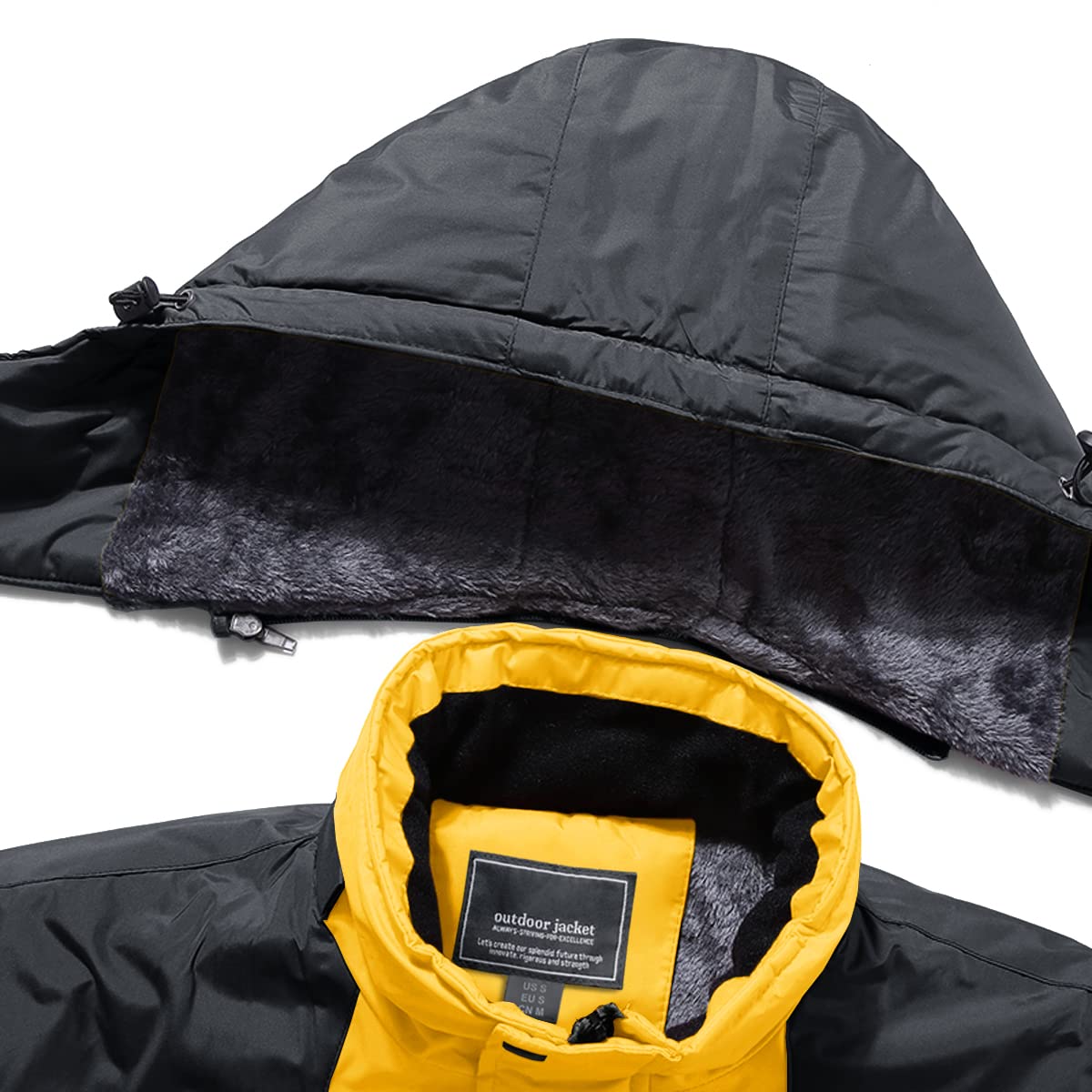 KEFITEVD Windproof Fleece Unisex Jackets