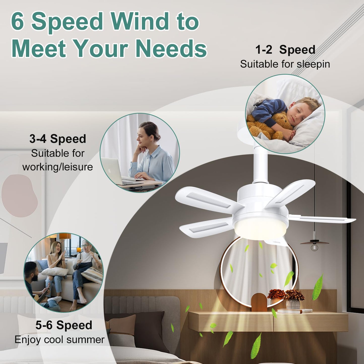 REYLAX Ceiling Fans with Lights and Remote