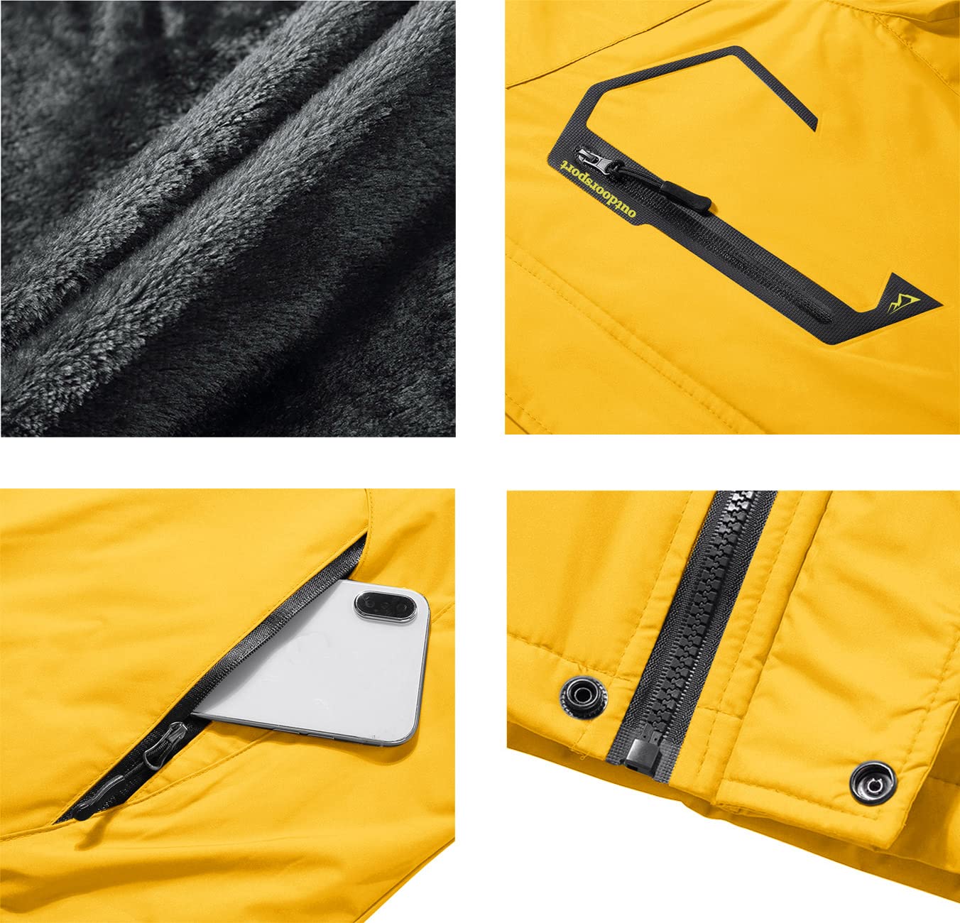 KEFITEVD Windproof Fleece Unisex Jackets