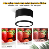 FOAONO Spot LED Ceiling Downlights Simple Black Round 15W