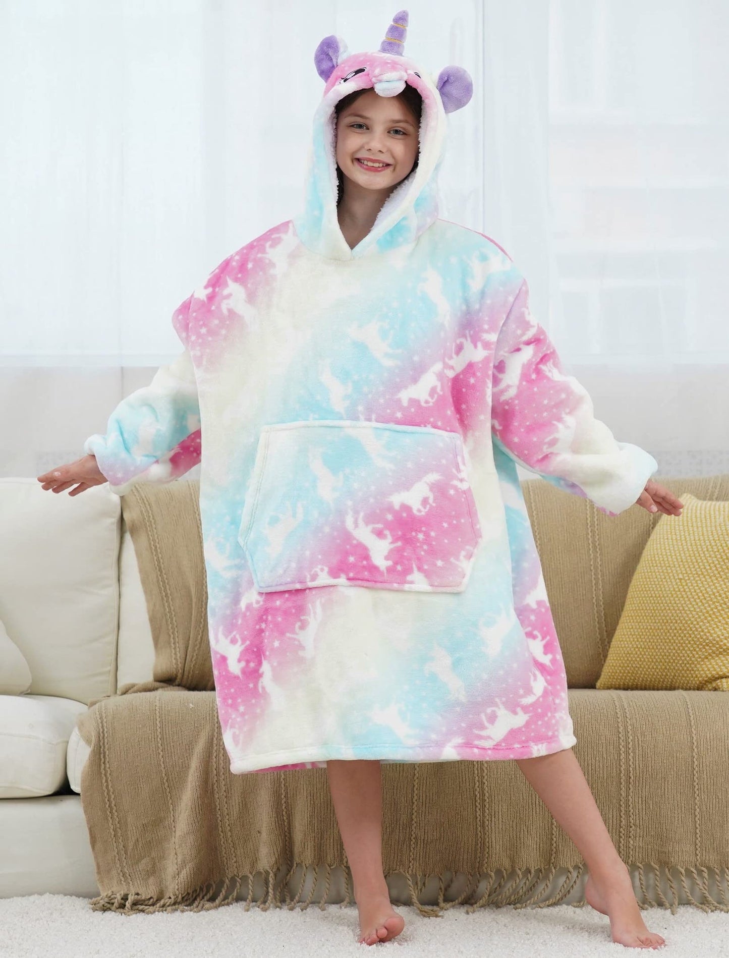 Girls Unicorn Hoodie 5-6 Years