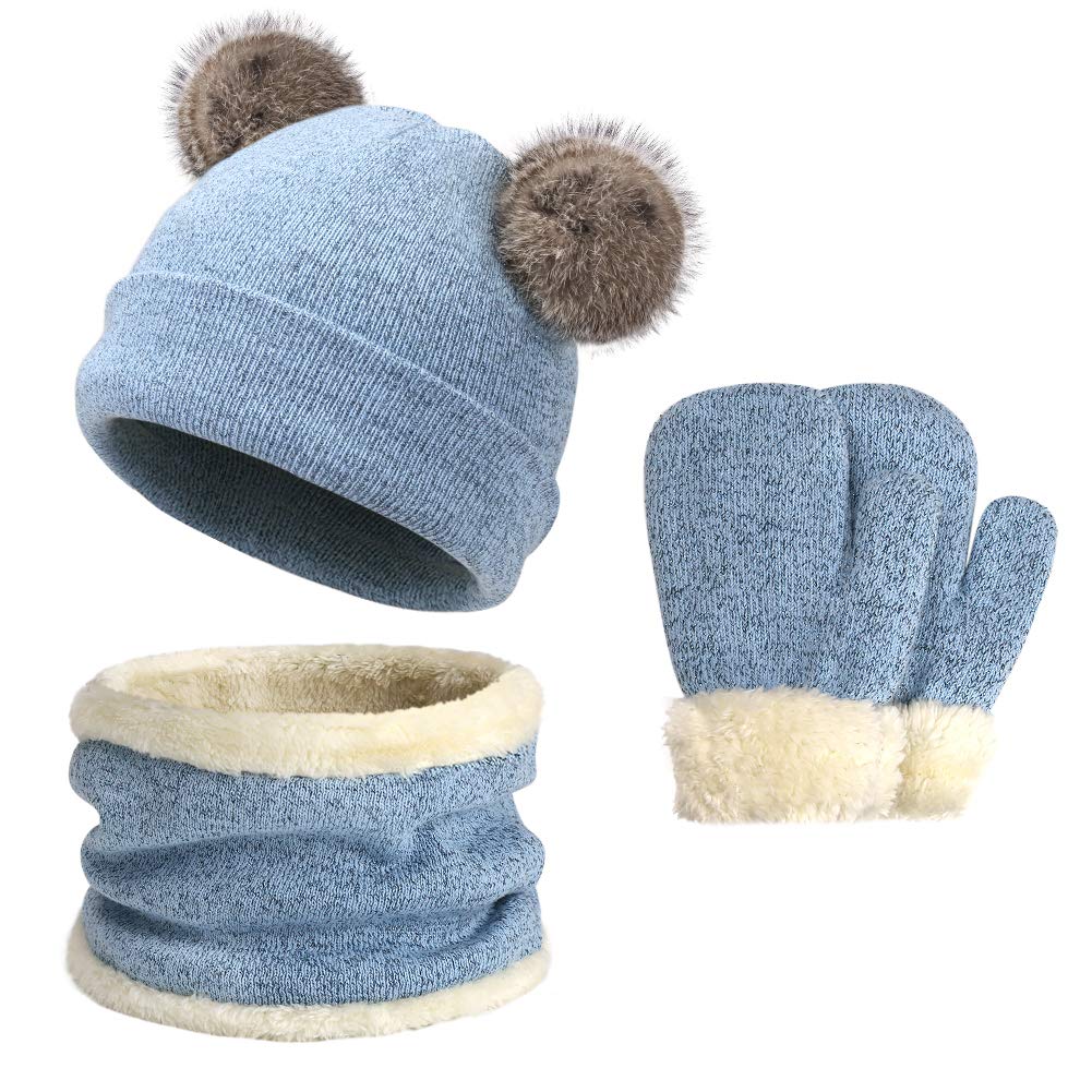 Toddler Kids Warm Winter Hats & Gloves