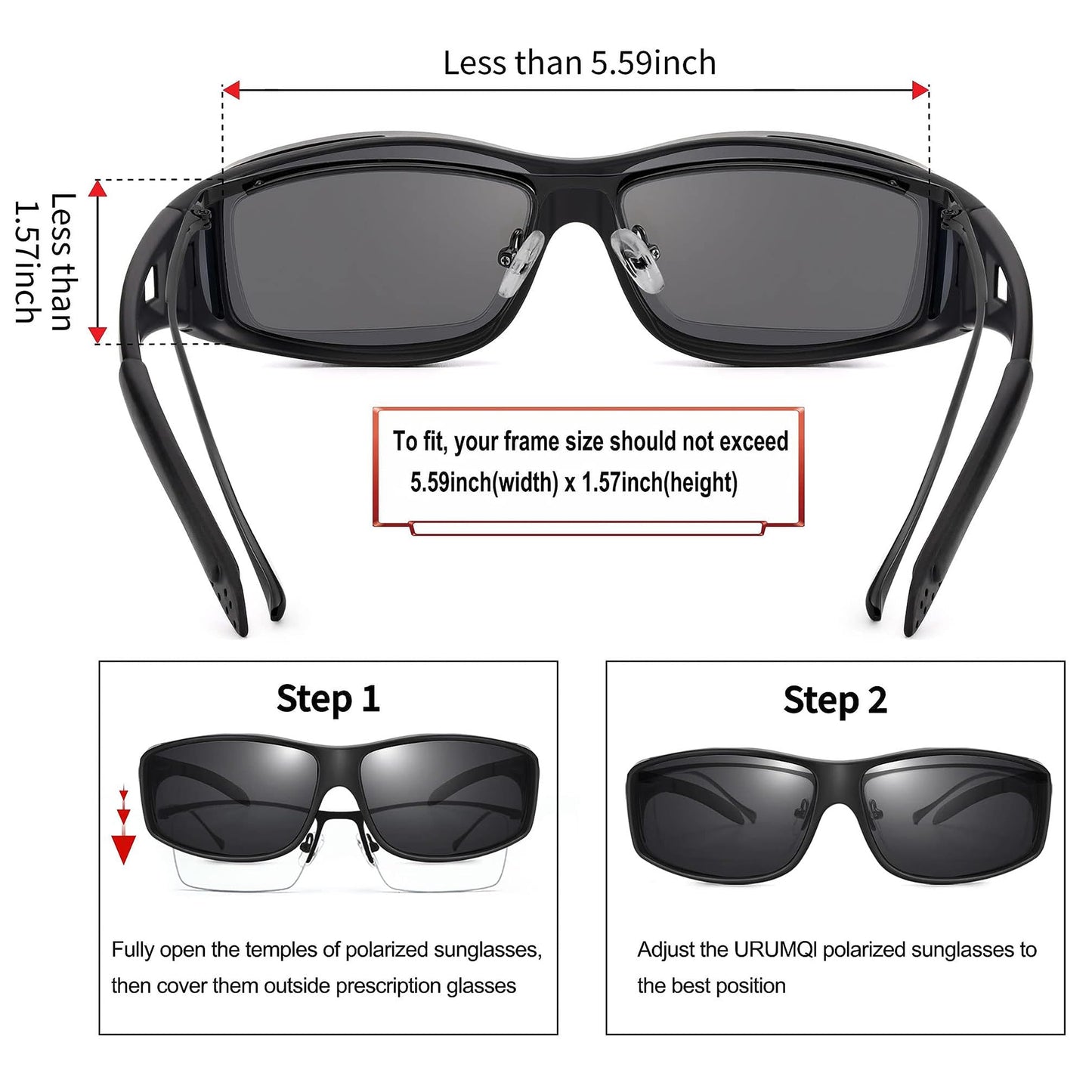 URUMQI Polarised Sunglasses Over Prescription Glasses