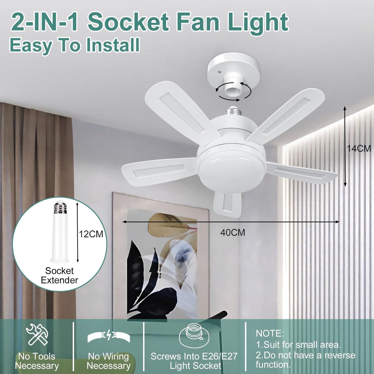 REYLAX Ceiling Fans with Lights and Remote