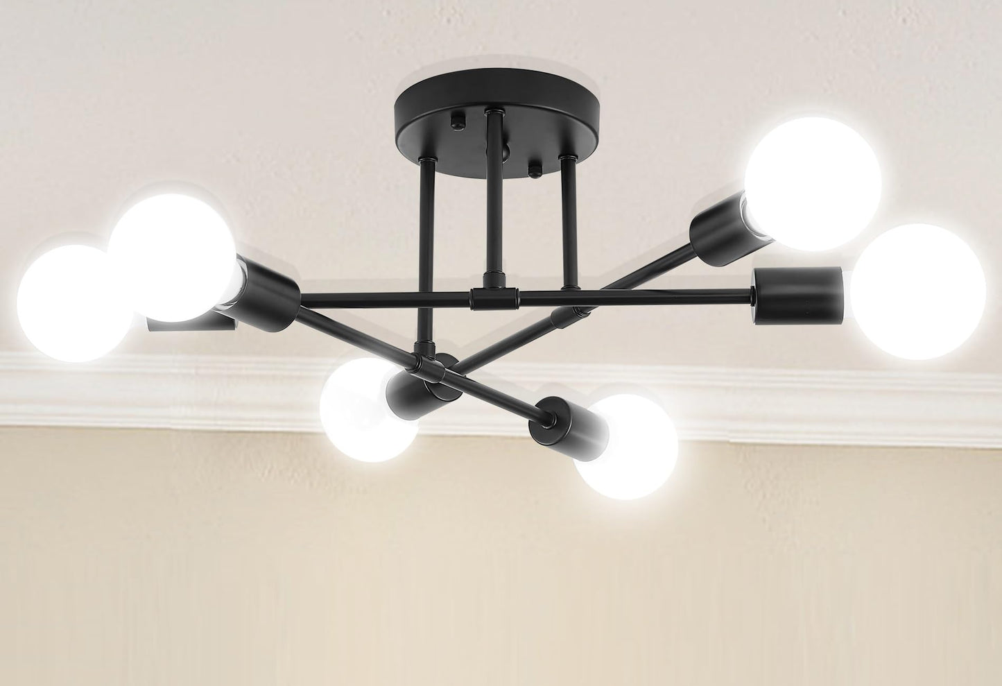 Dellemade Ceiling Light, 6-Lights Black Chandeliers