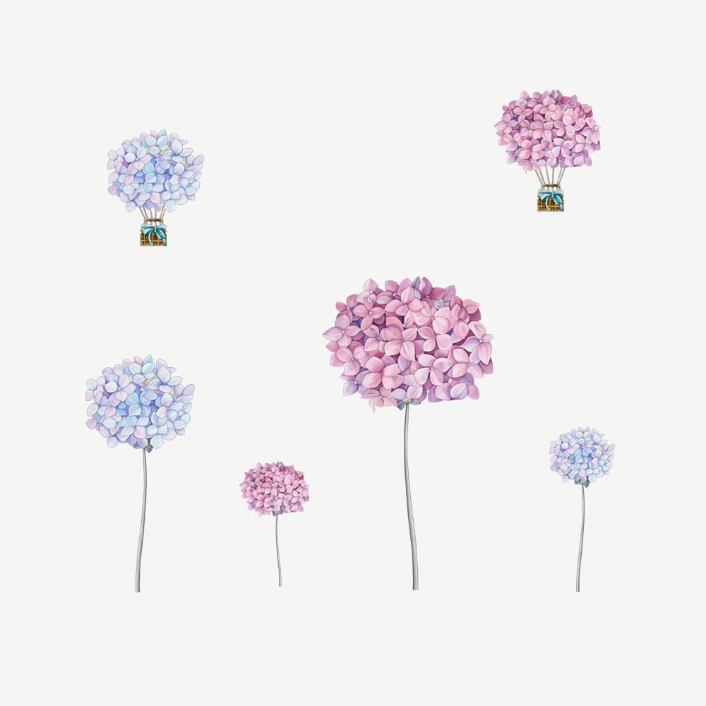 Runtoo Flower Dandelion Wall Decals Hydrangea