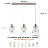 FORCOSO 3-Light Glass Pendant Lights