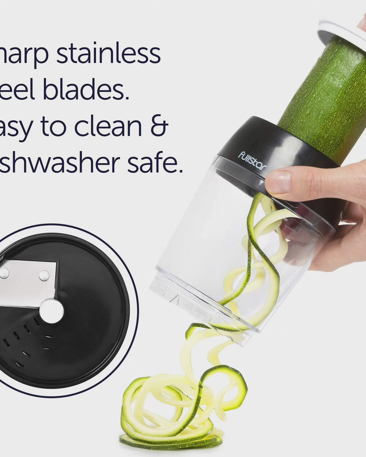4-in-1 Spiralizer for Vegetables Hand Held with Container