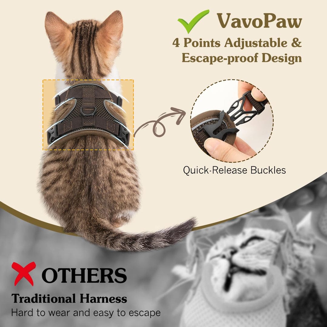 VavoPaw Cat Harness and Leash Set for Walking