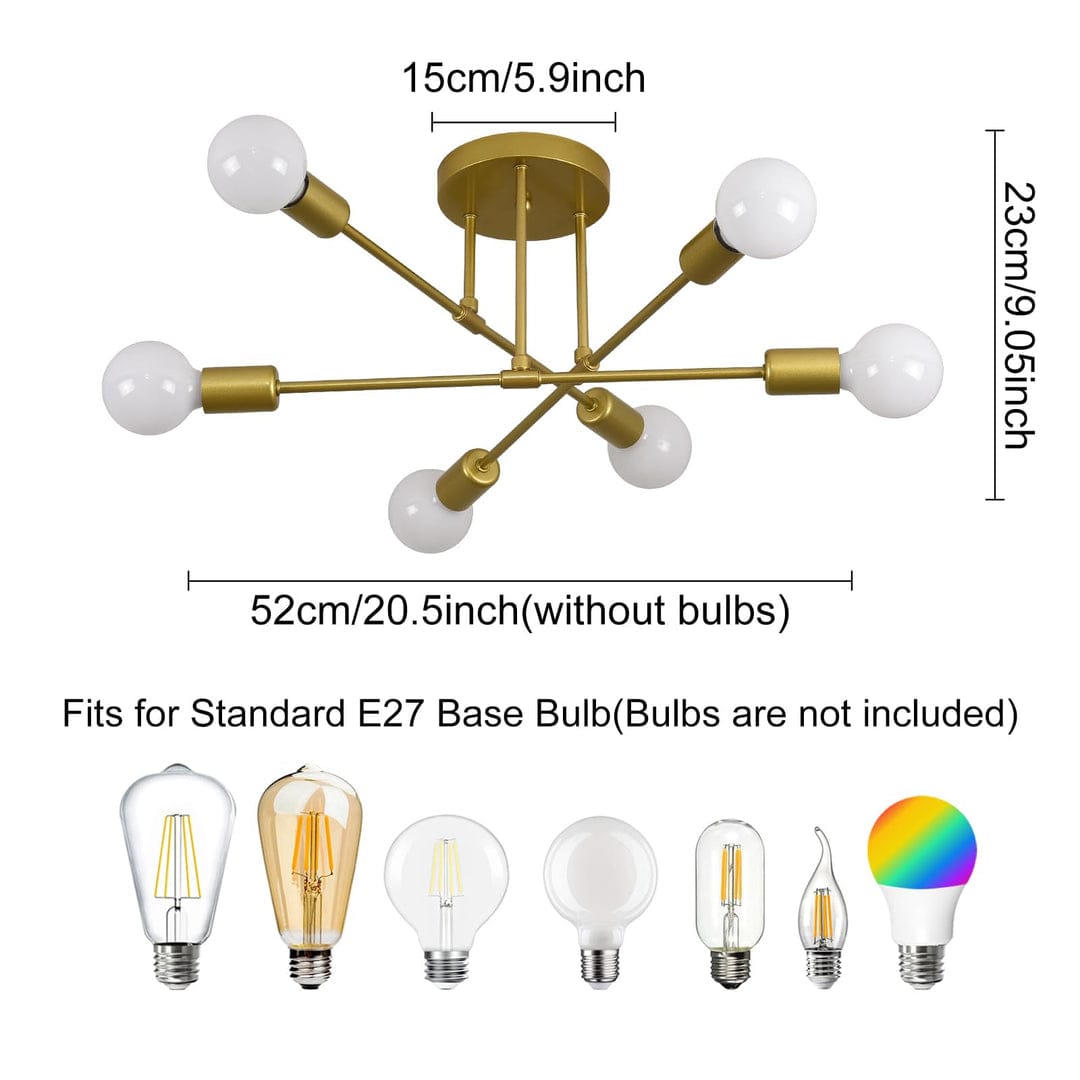 Hudi Fyier Modern Chandelier 6 Light Fixtures