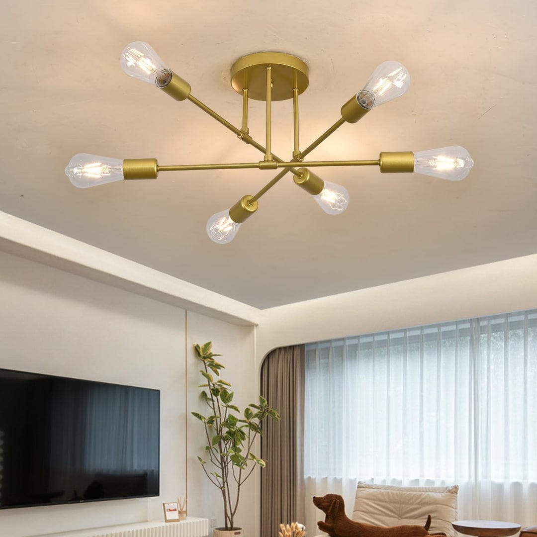 Hudi Fyier Modern Chandelier 6 Light Fixtures