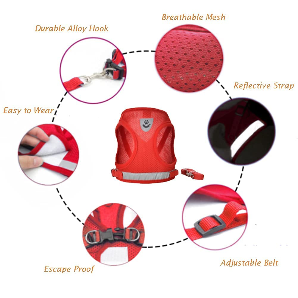 FEimaX Soft Mesh Dog Harness and Leash Set