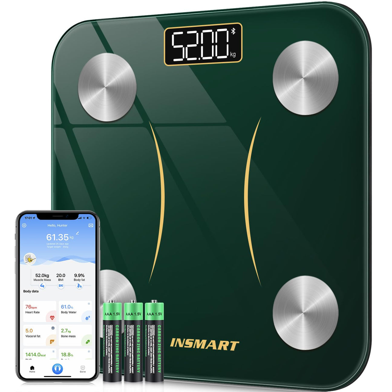 INSMART Scales for Body Weight, Bluetooth Body Smart Scales