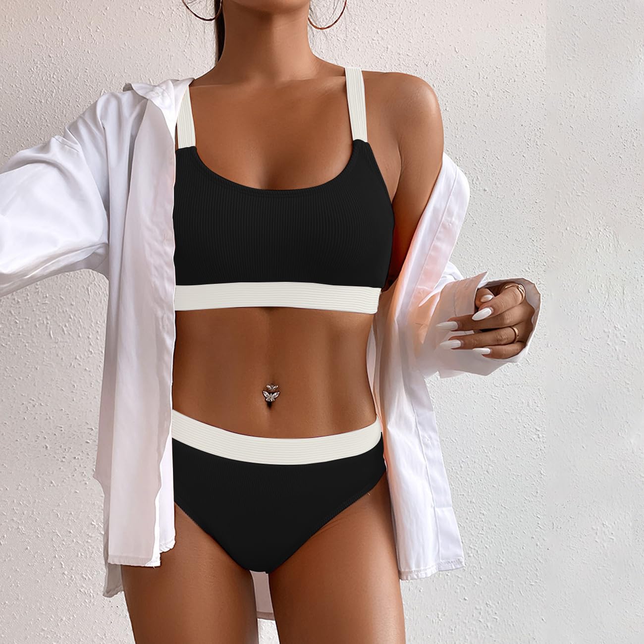 HAWILAND Womens Sports Bra Halter Neck Bralette