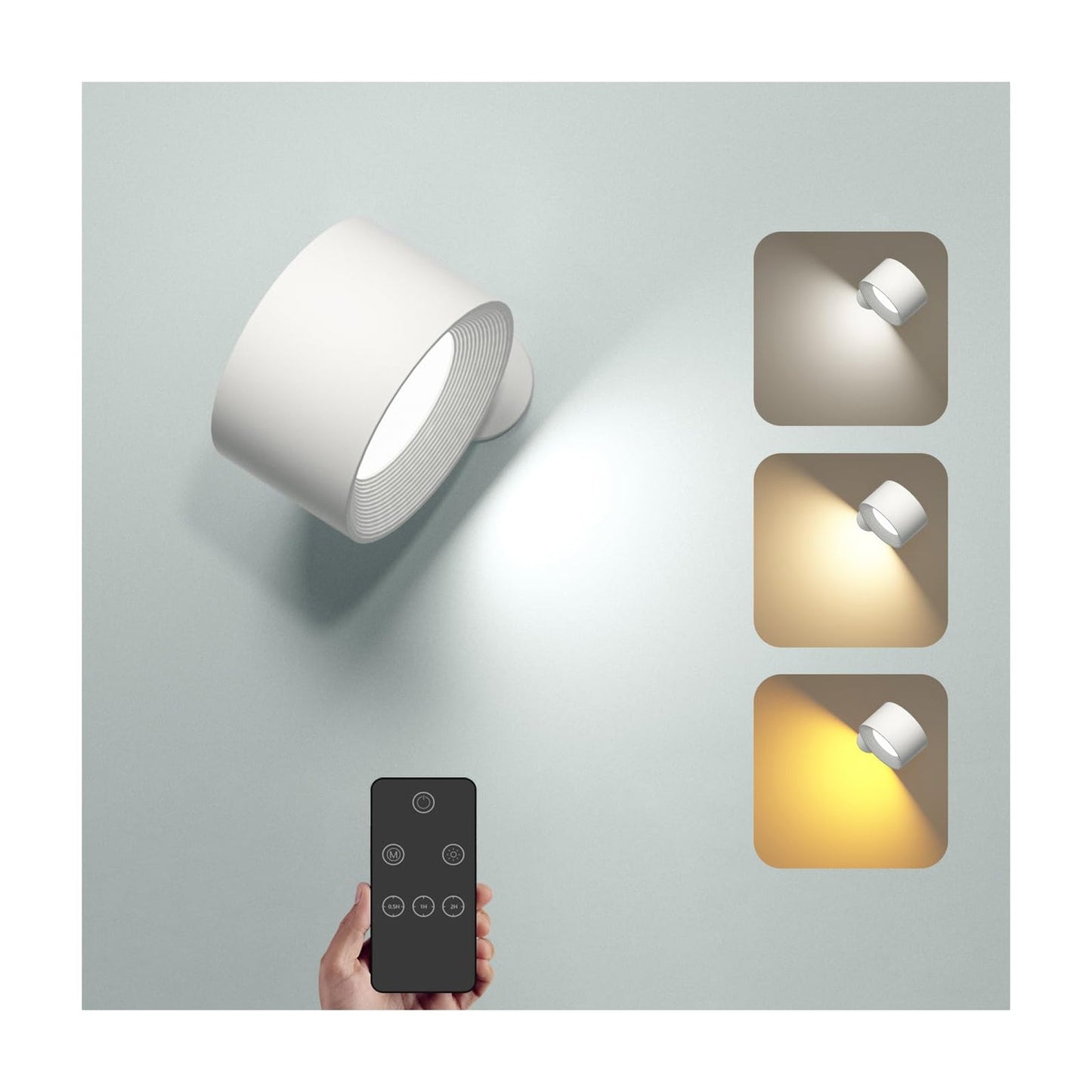 Wall Light Indoor with Remote Control Dimmable and Rechargeable Battery