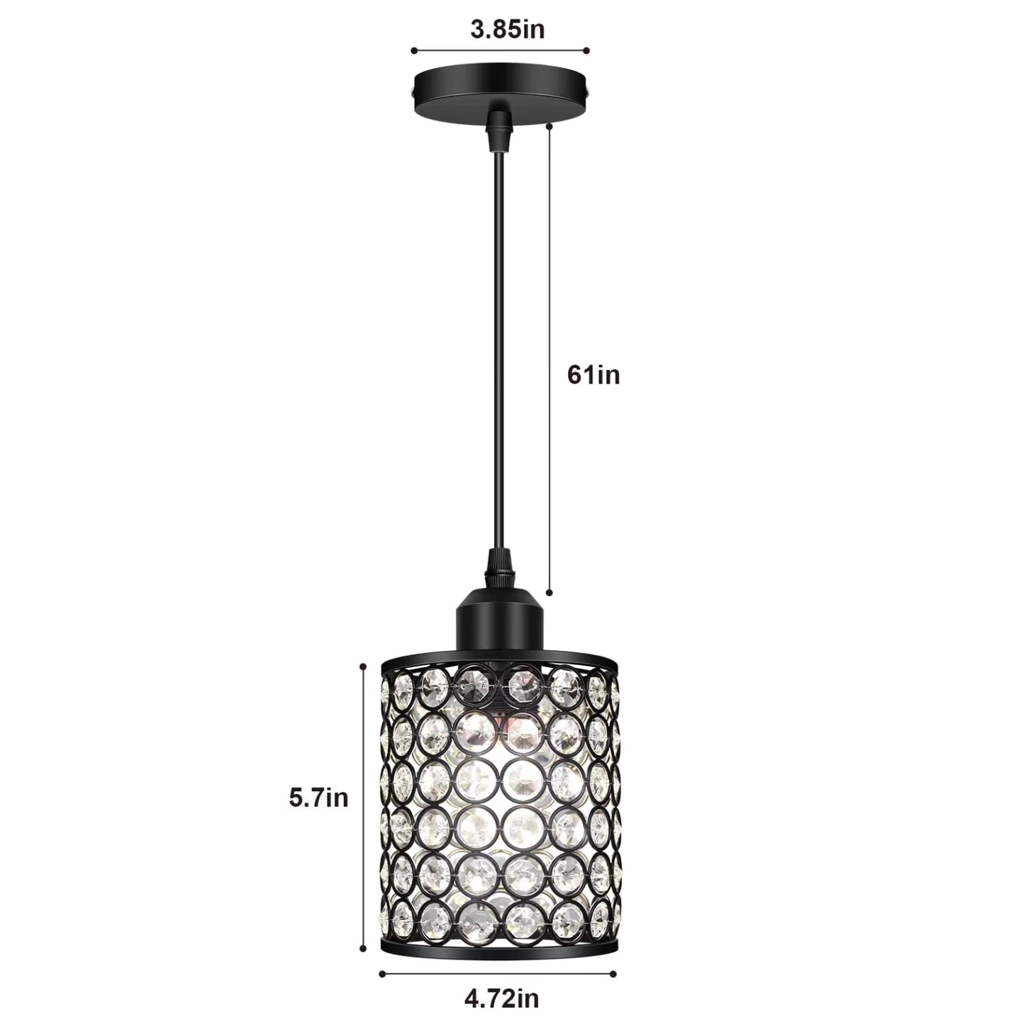 Bingotec 3 Pack Crystal Pendant Lights