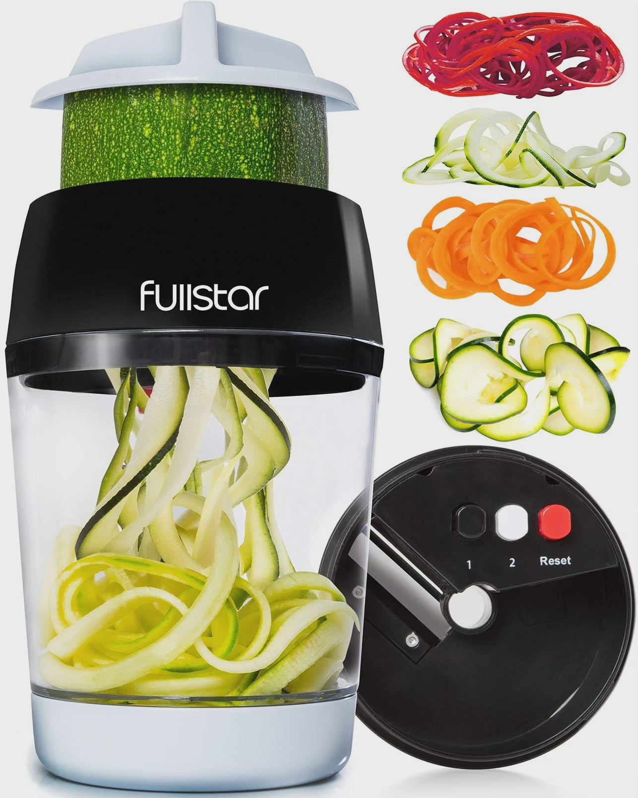 4-in-1 Spiralizer for Vegetables Hand Held with Container