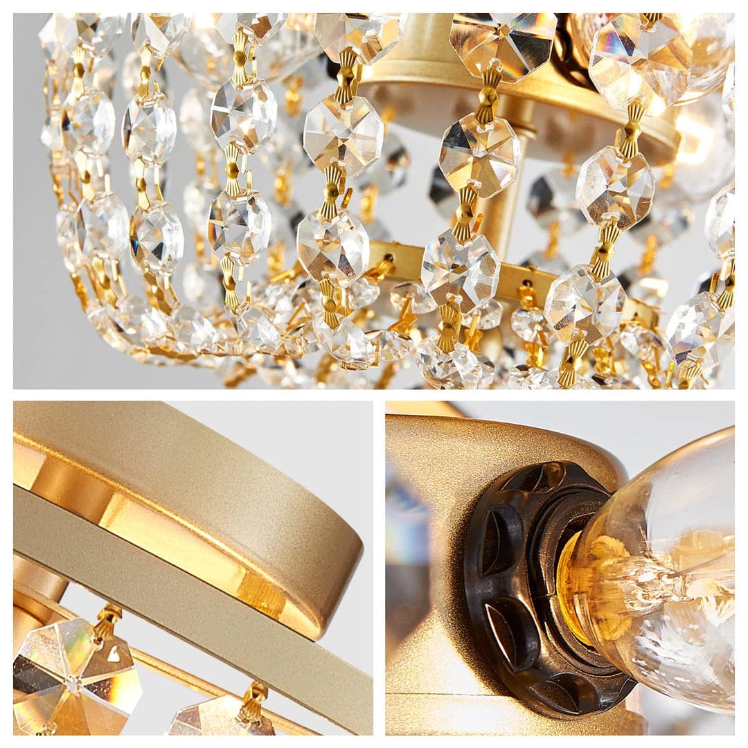 WUZUPS Crystal Chandelier Semi-Flushmount Ceiling Light