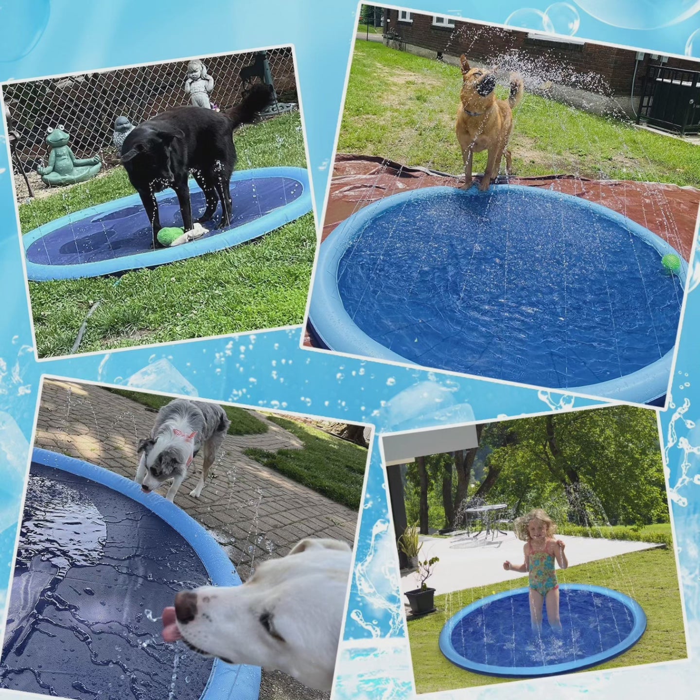 Splash Sprinkler Pad for Dogs Kids