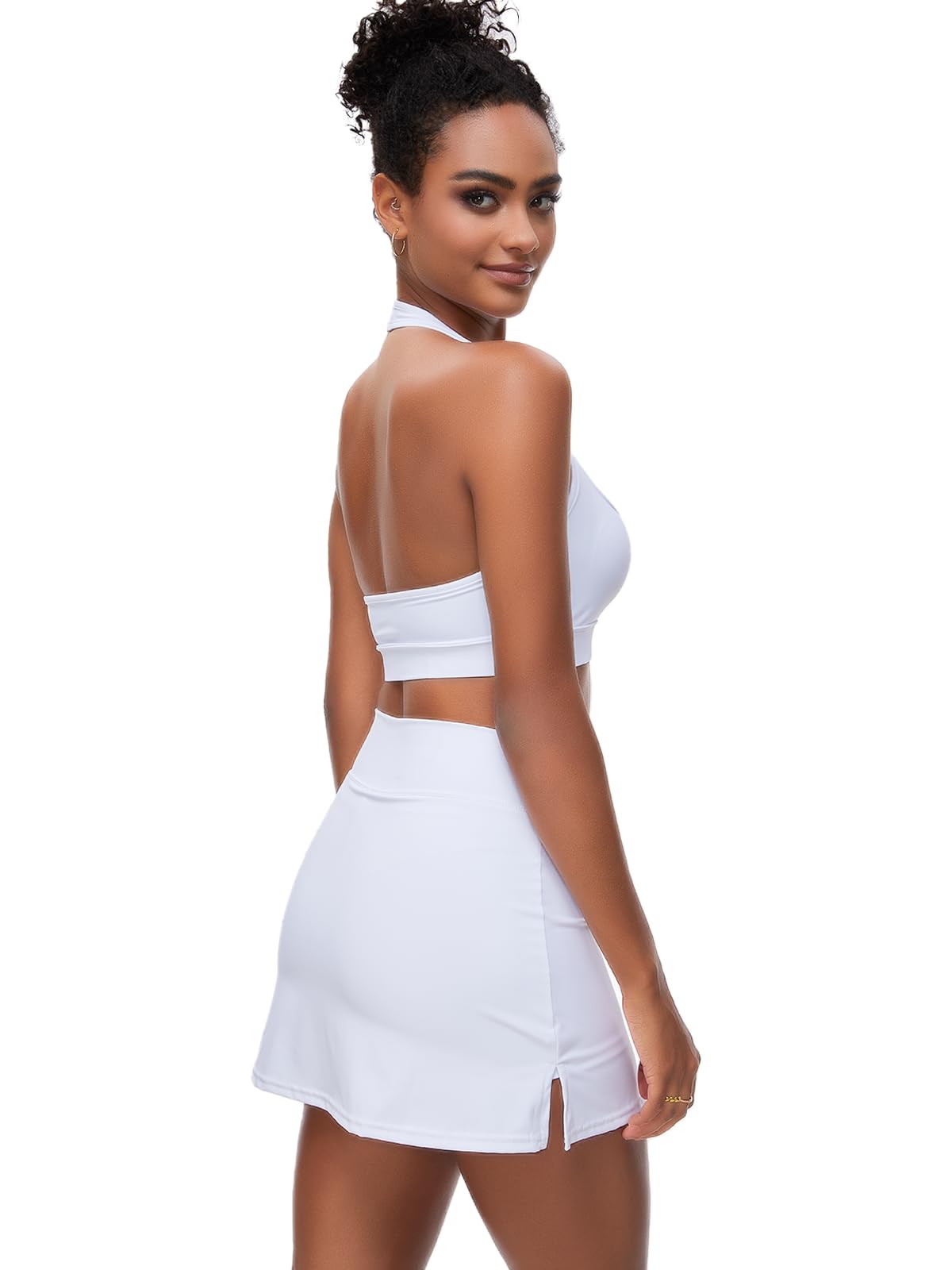 HAWILAND Womens Sports Bra Halter Neck Bralette