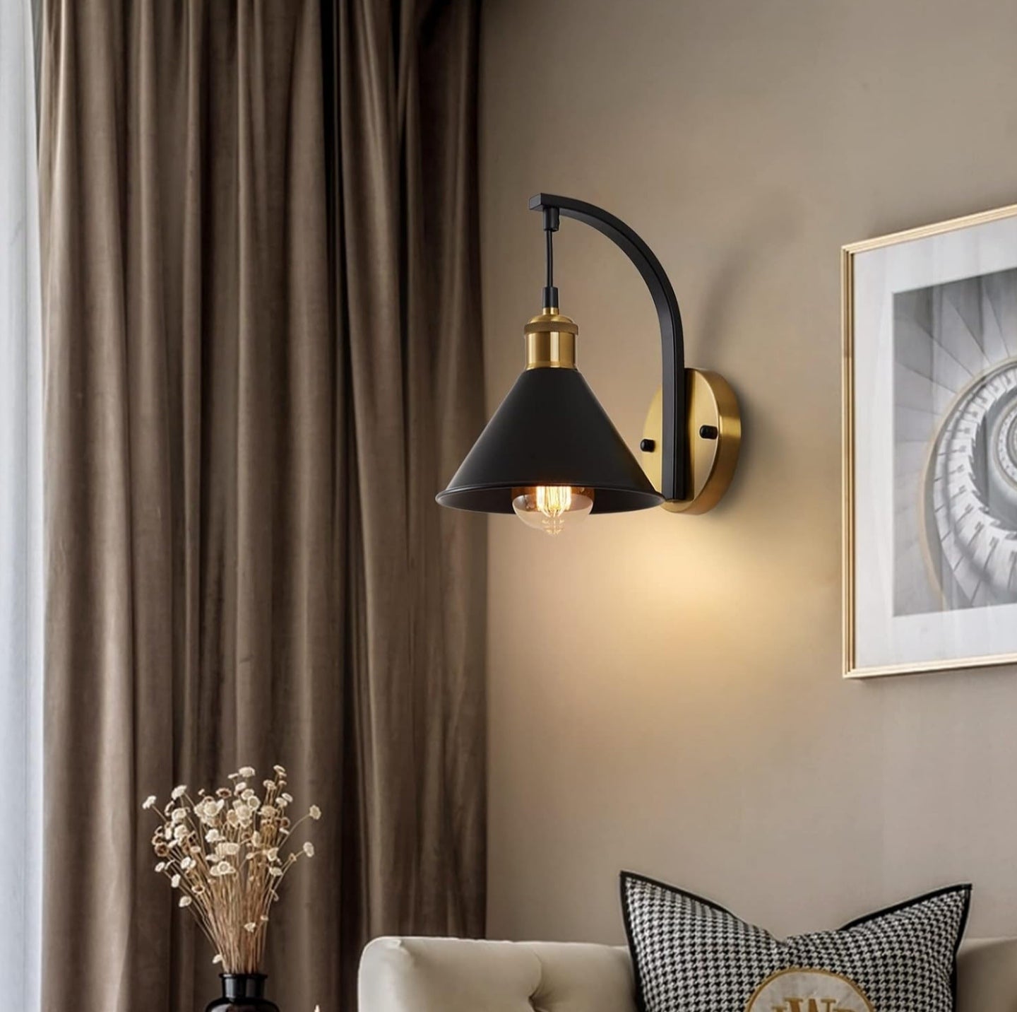 ENCOFT Wall Lights Industrial Black and Gold