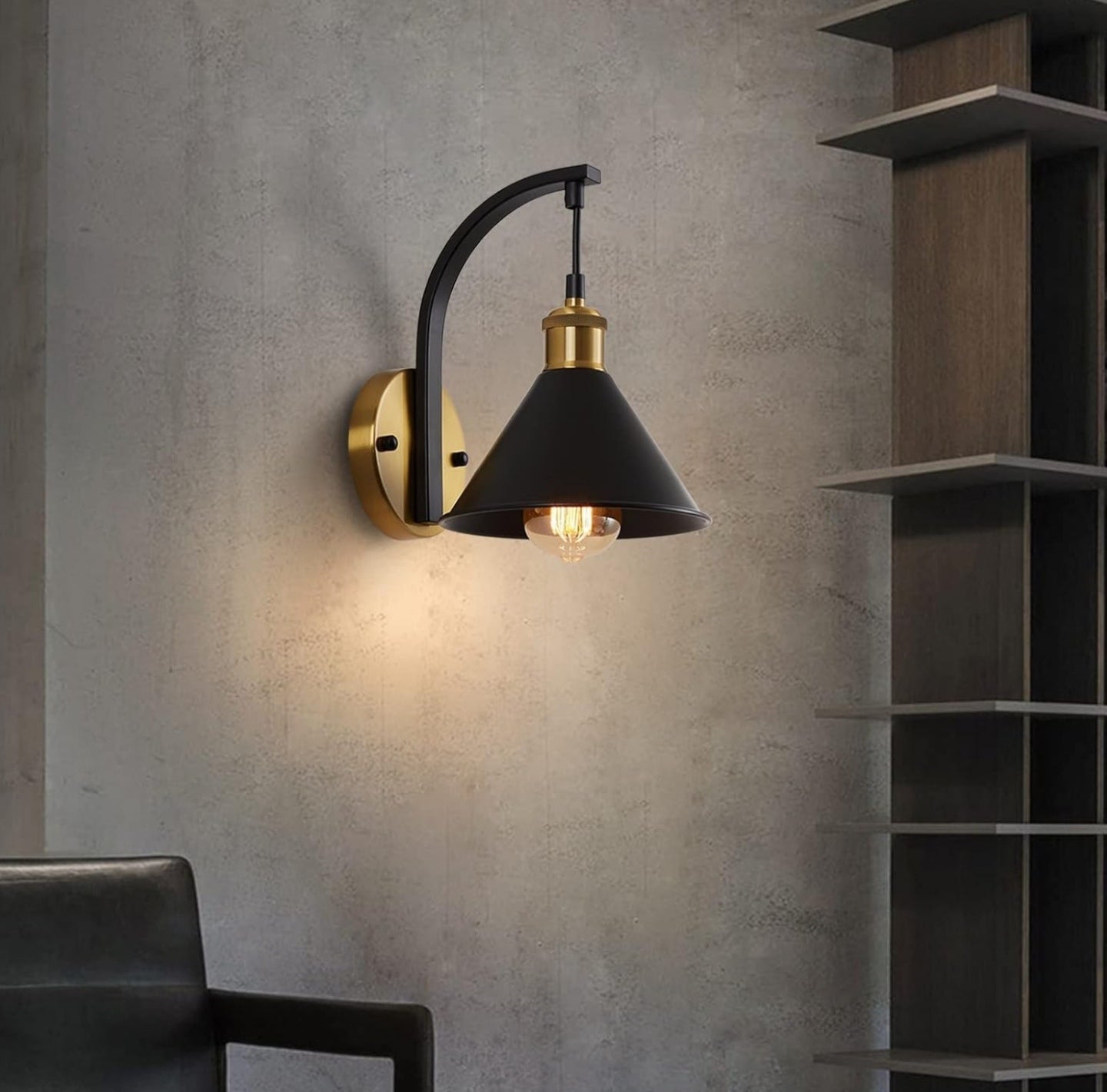 ENCOFT Wall Lights Industrial Black and Gold