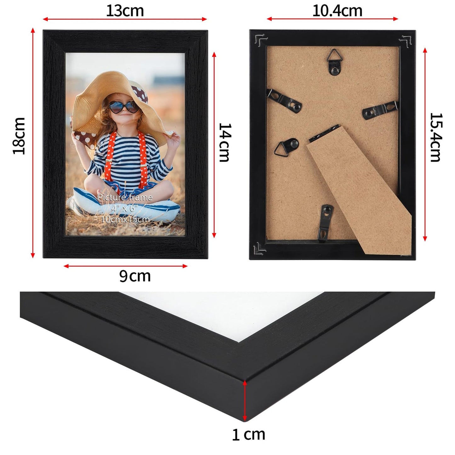 EXYGLO Black 6x4 Photo Frames Set of 10