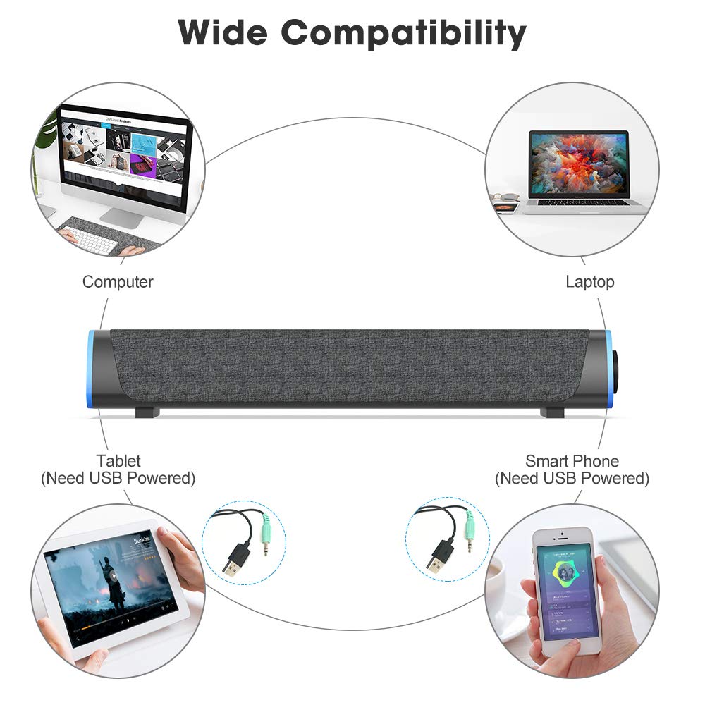SOULION R30 Colorful LED Lights Computer Speakers