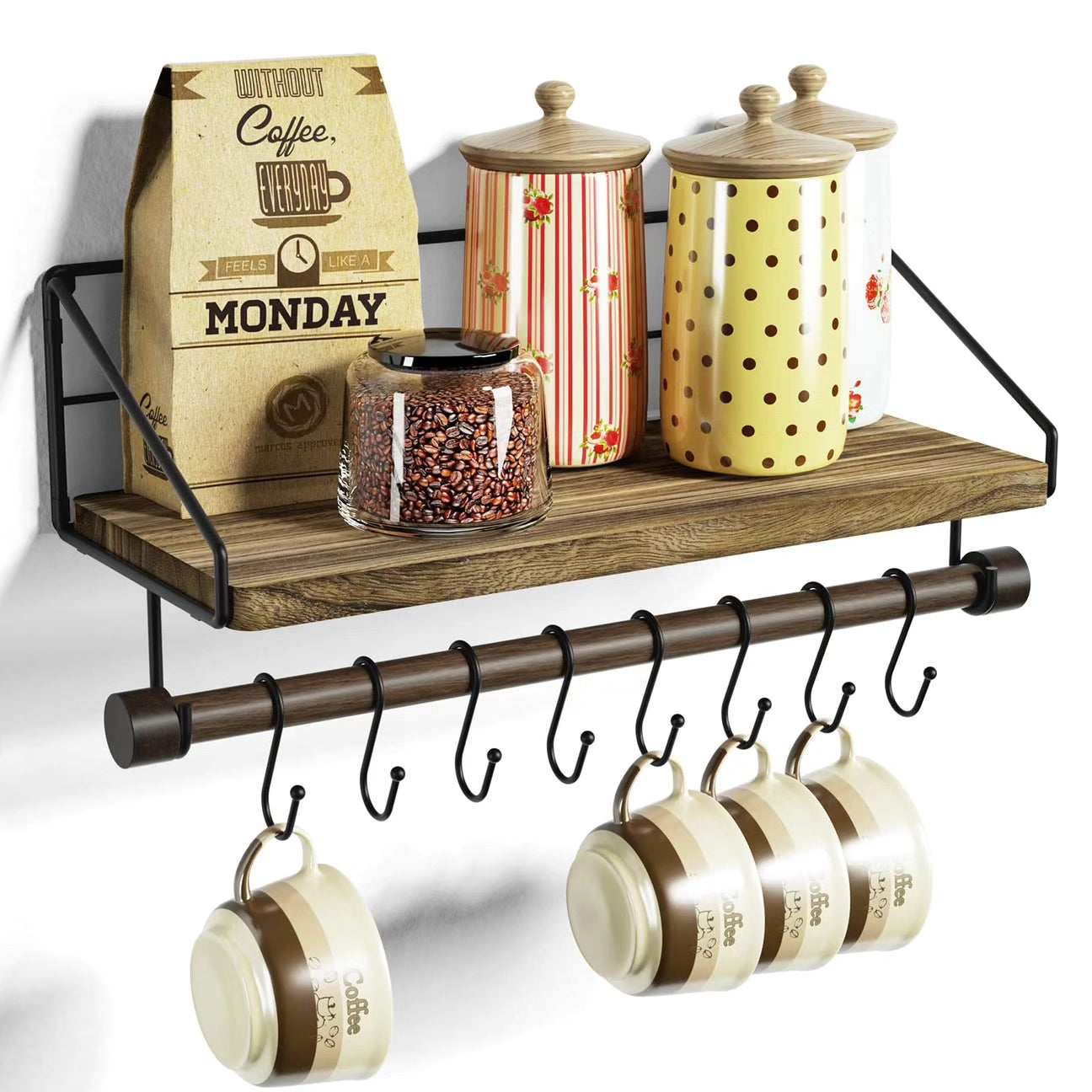 Alsonerbay Floating Shelves Wall Mounted Solid Wood Wall Shelf