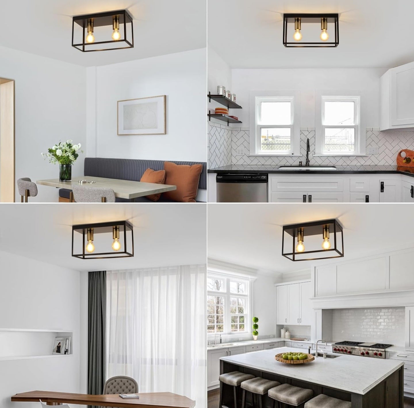 FORCOSO Black Ceiling Lights 2 Lights