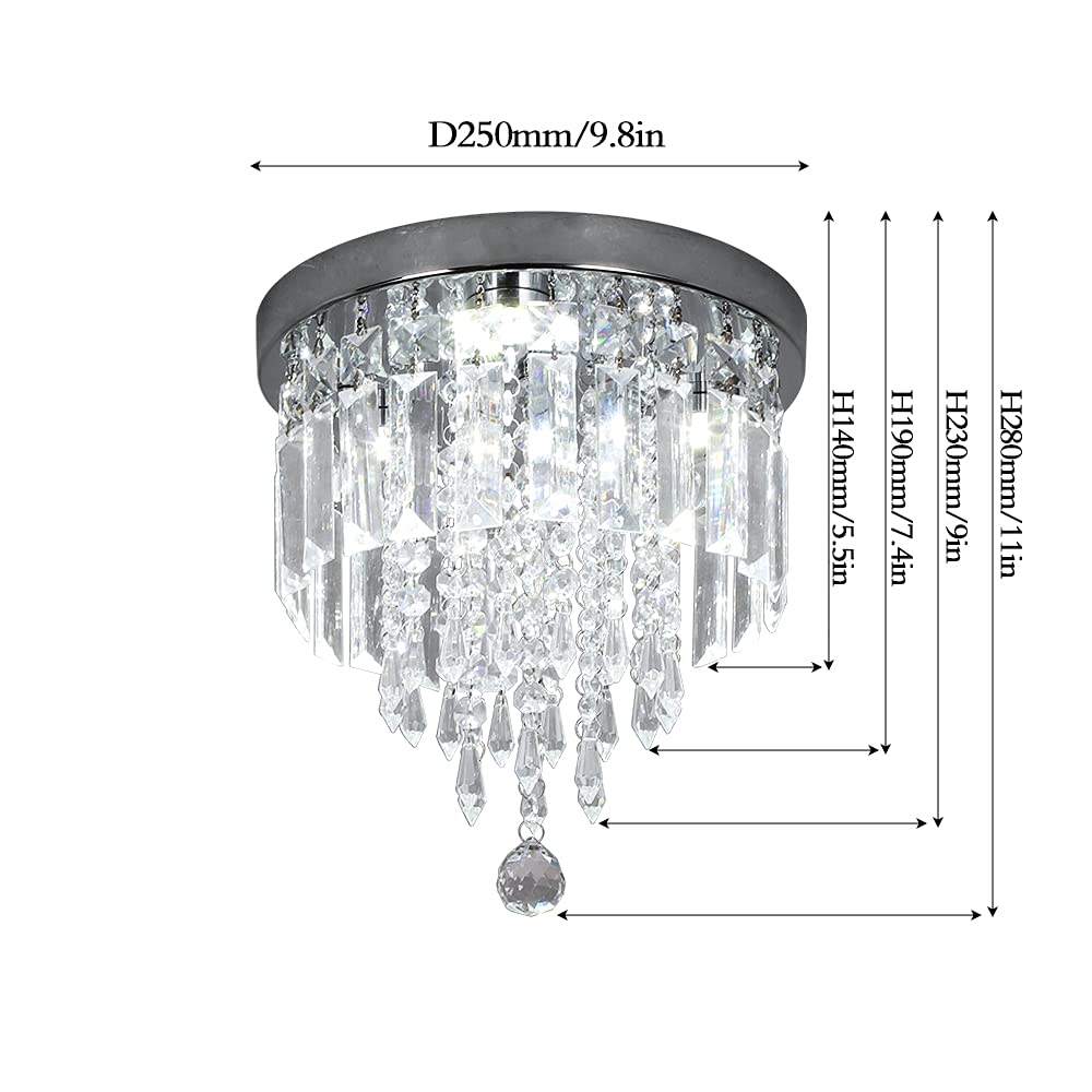 Deckrico Crystal Ceiling Lamp Flush Mount Modern