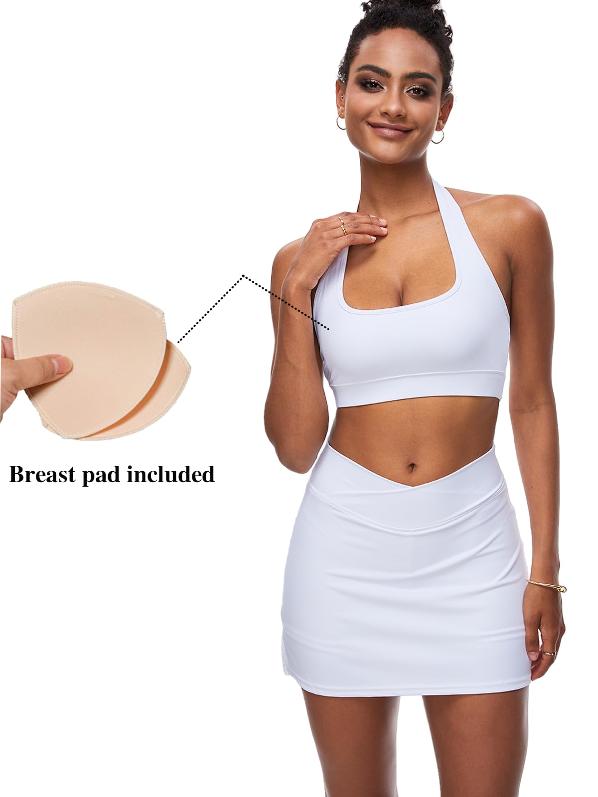 HAWILAND Womens Sports Bra Halter Neck Bralette