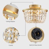 WUZUPS Crystal Chandelier Semi-Flushmount Ceiling Light