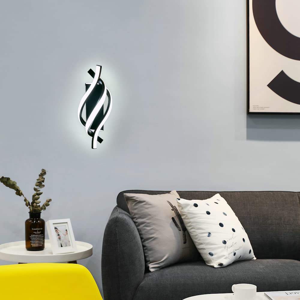 Goeco Modern LED Wall Lamp, Black Simple Creatively Aluminum Wall Sconce Light