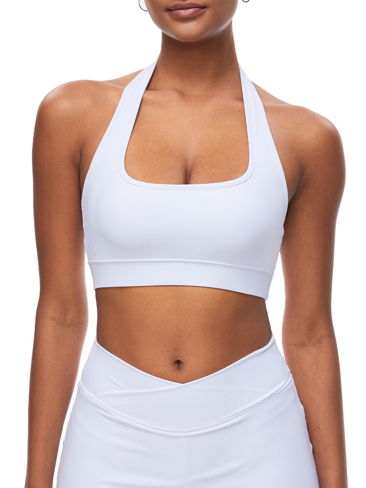 HAWILAND Womens Sports Bra Halter Neck Bralette
