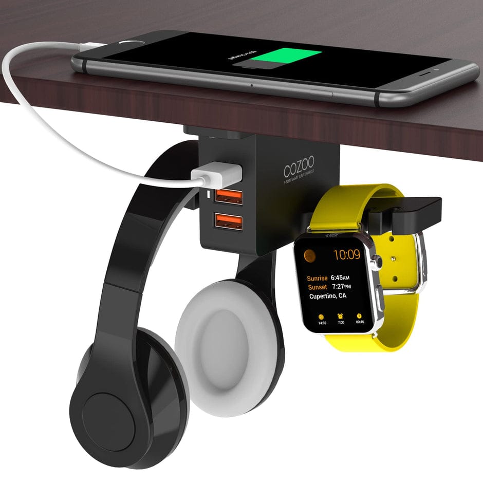 COZOO Headphone Desk Stand with USB Charger