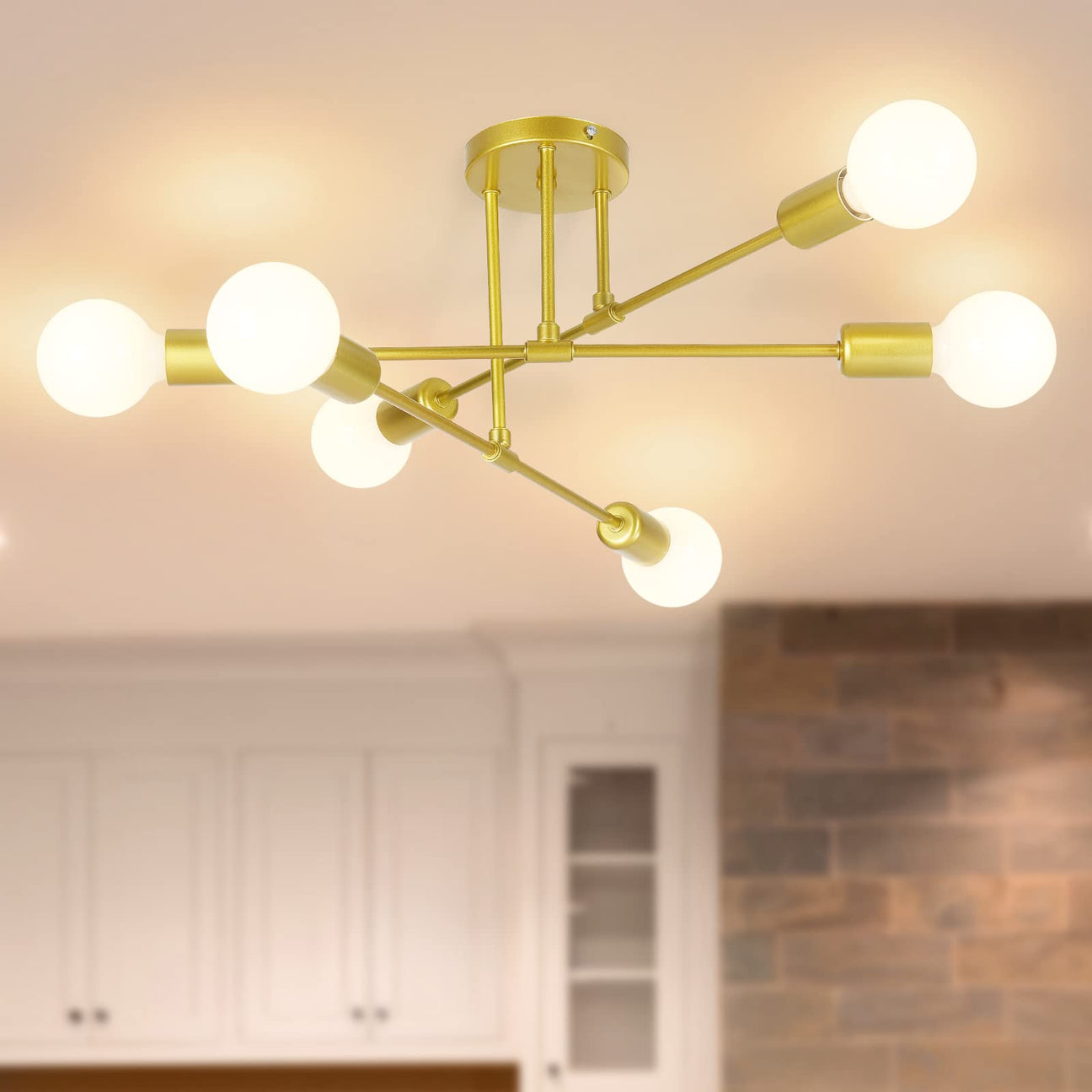 AYNEVO Modern Sputnik Chandelier Ceiling Light