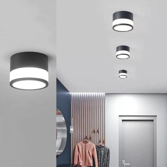 FOAONO Spot LED Ceiling Downlights Simple Black Round 15W