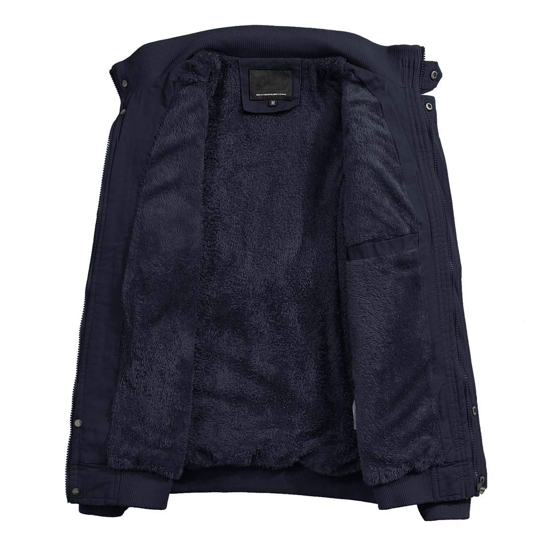 KEFITEVD Men Fleeced Cargo Jacket