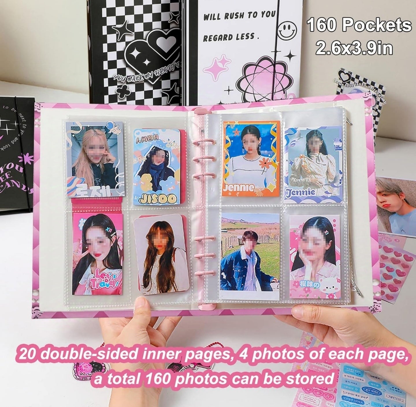 SZHTSWU A5 Binder Kpop Photocard Album with 20 Pcs Inner 3 Inch