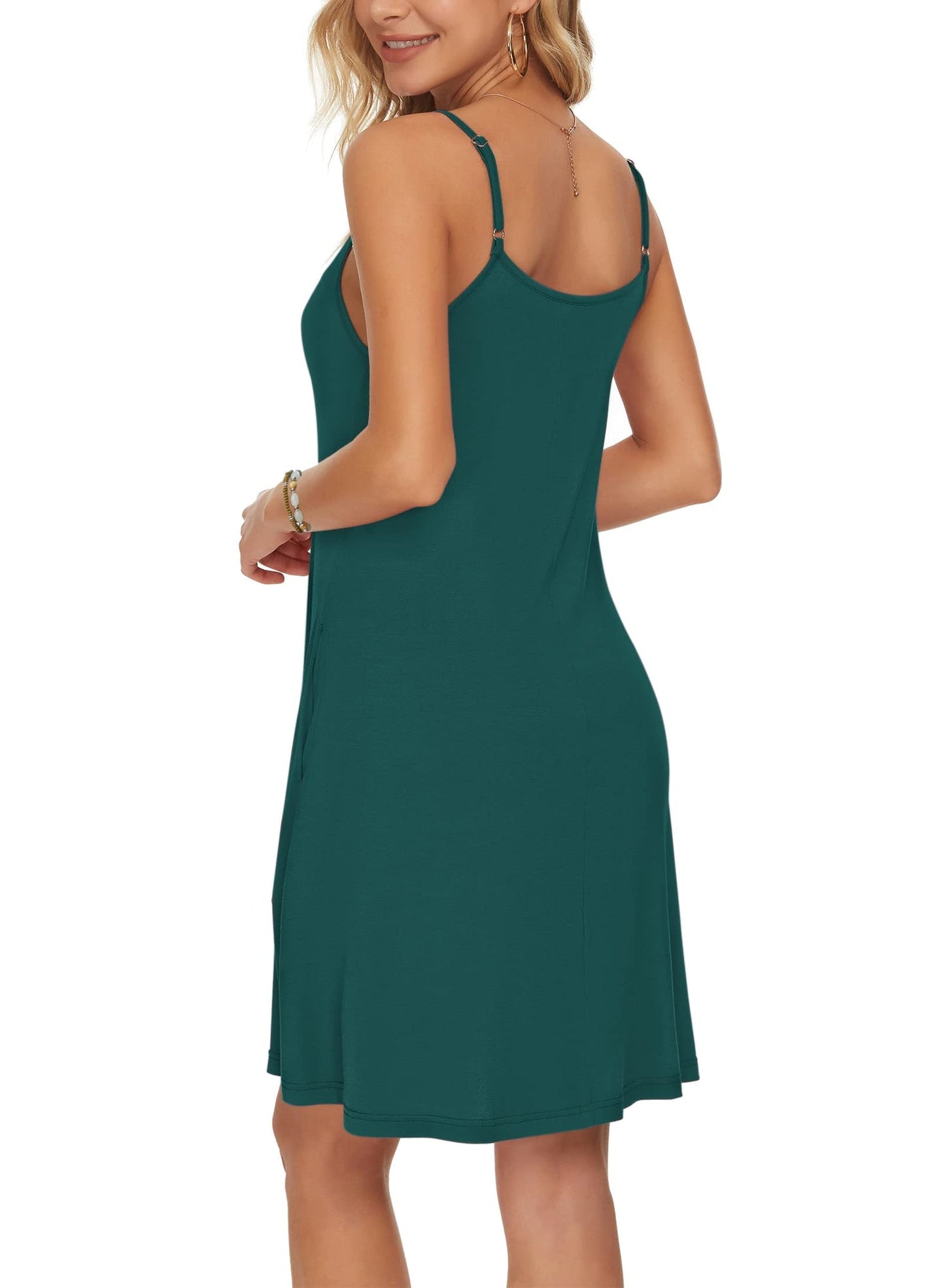 WNEEDU Womens Summer Dress Spaghetti