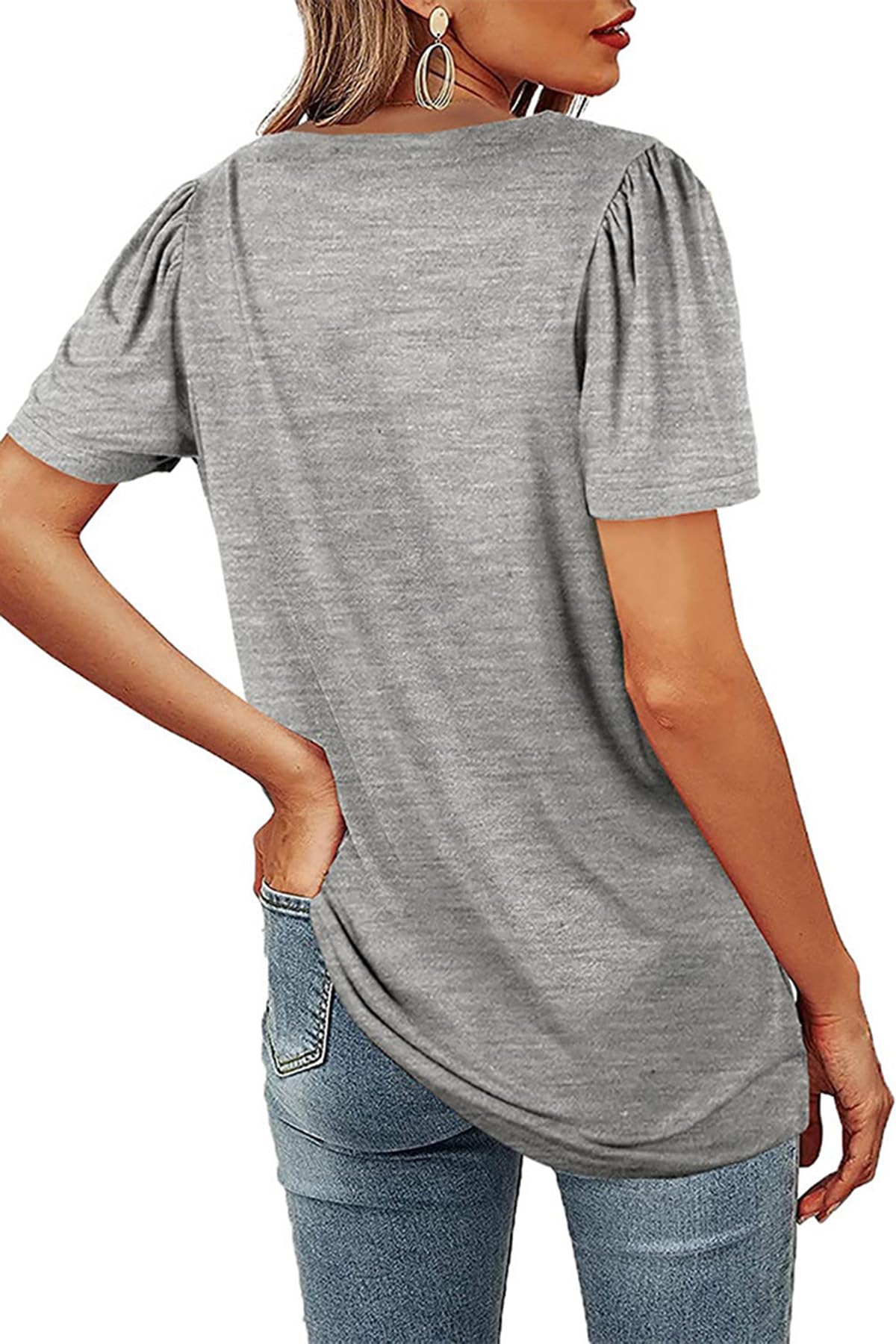 SMENG Stylish Womens Ladies Summer Top with Square Neck