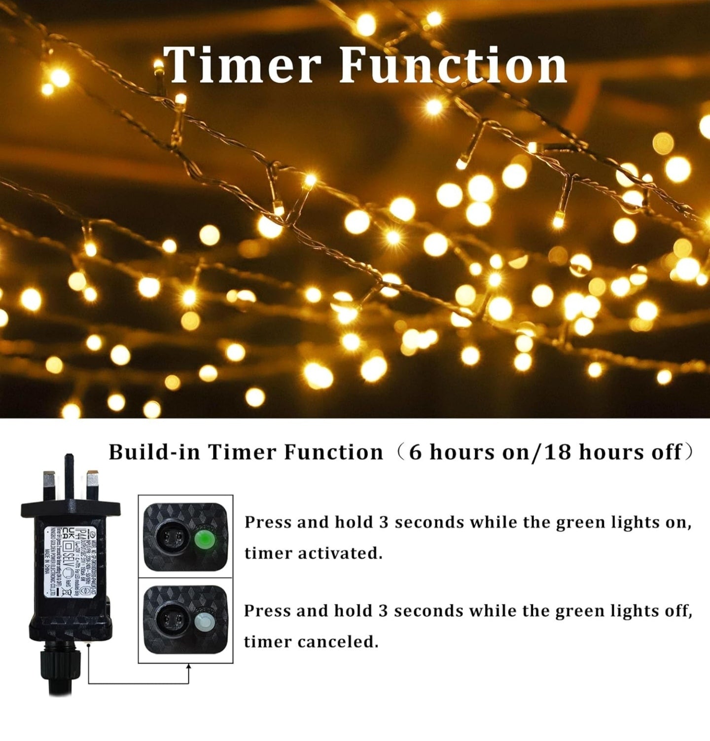 YOSION 50M LED String Fairy Lights On Dark Green Cable with Various Light Effects