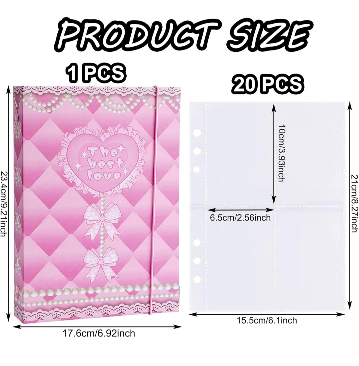 SZHTSWU A5 Binder Kpop Photocard Album with 20 Pcs Inner 3 Inch