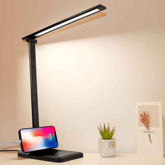 EAWONGEE Desk Lamp, Eye Caring Table Lamp with USB Port