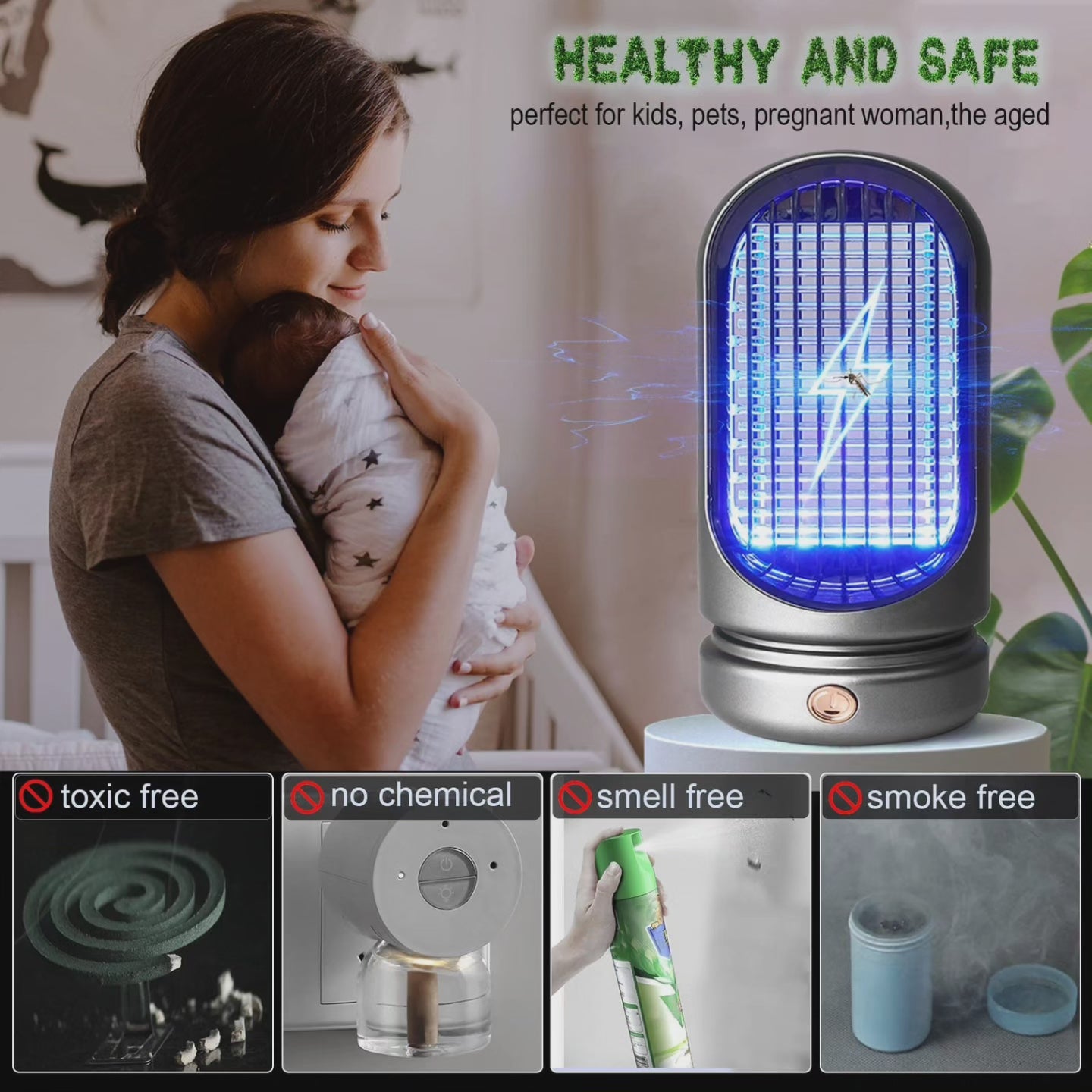 Mosquito Killer Lamp, Electric Fly Killer Indoor Fly Zapper Electric Bug Zapper
