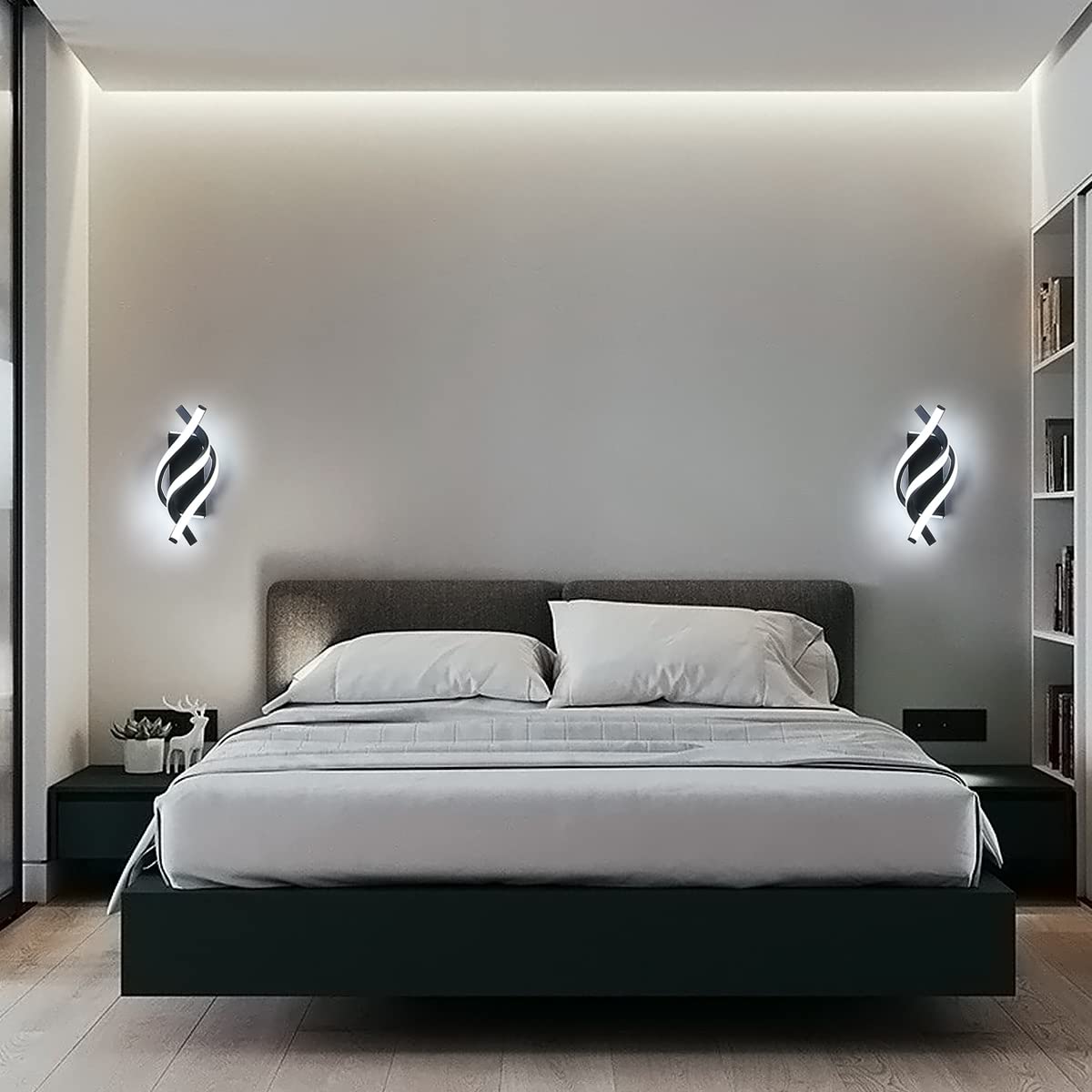 Goeco Modern LED Wall Lamp, Black Simple Creatively Aluminum Wall Sconce Light